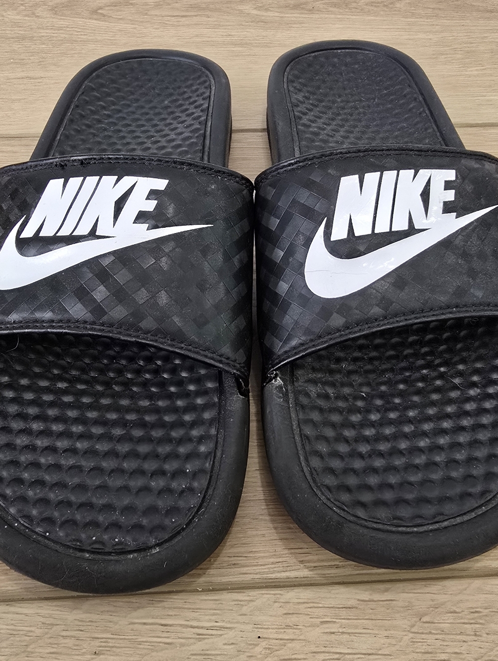 Nike Benassi JDI Slides Sandals Women's Size 8 Black Diamond Pattern 343881-011